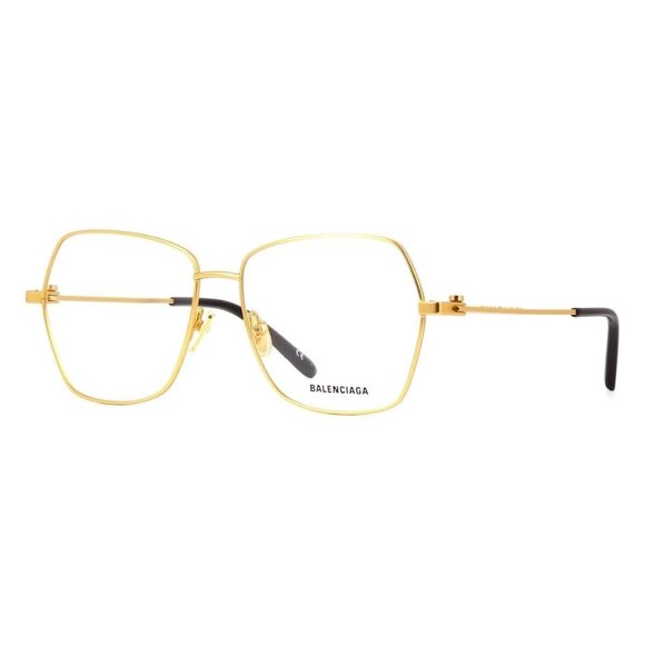 New Authentic  BALENCIAGA Gold Square BB0169O 003 Glasses Women - Picture 1 of 4